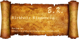 Birkholz Klemencia névjegykártya